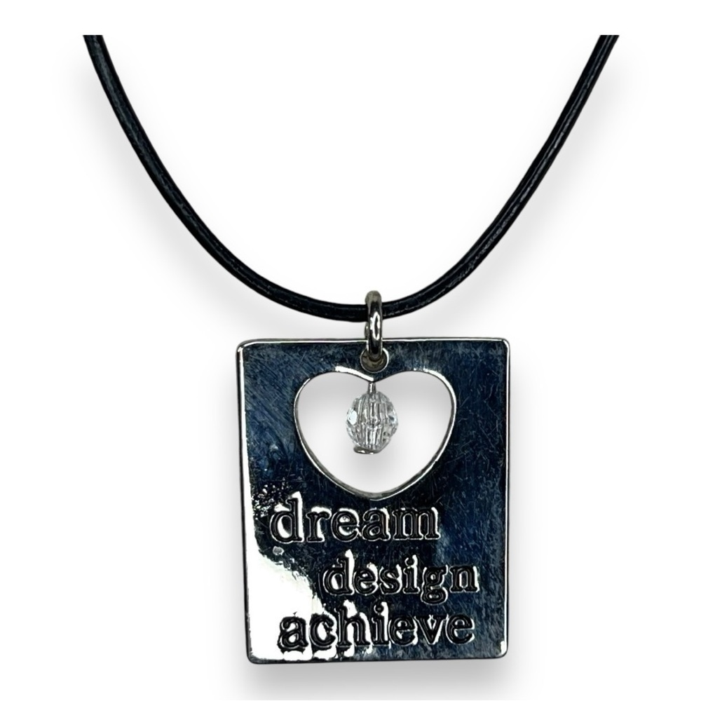 DREAM DESIGN ACHIEVE NECKLACE HEART CRAFTS JEWELRY ARTIST GIFT SILVER